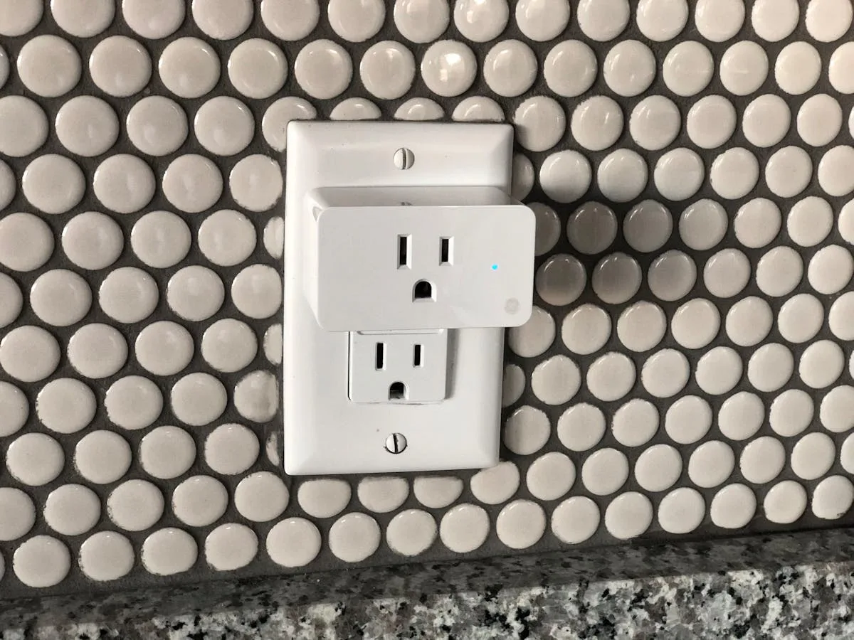 Smart thermostat mounted on a wall