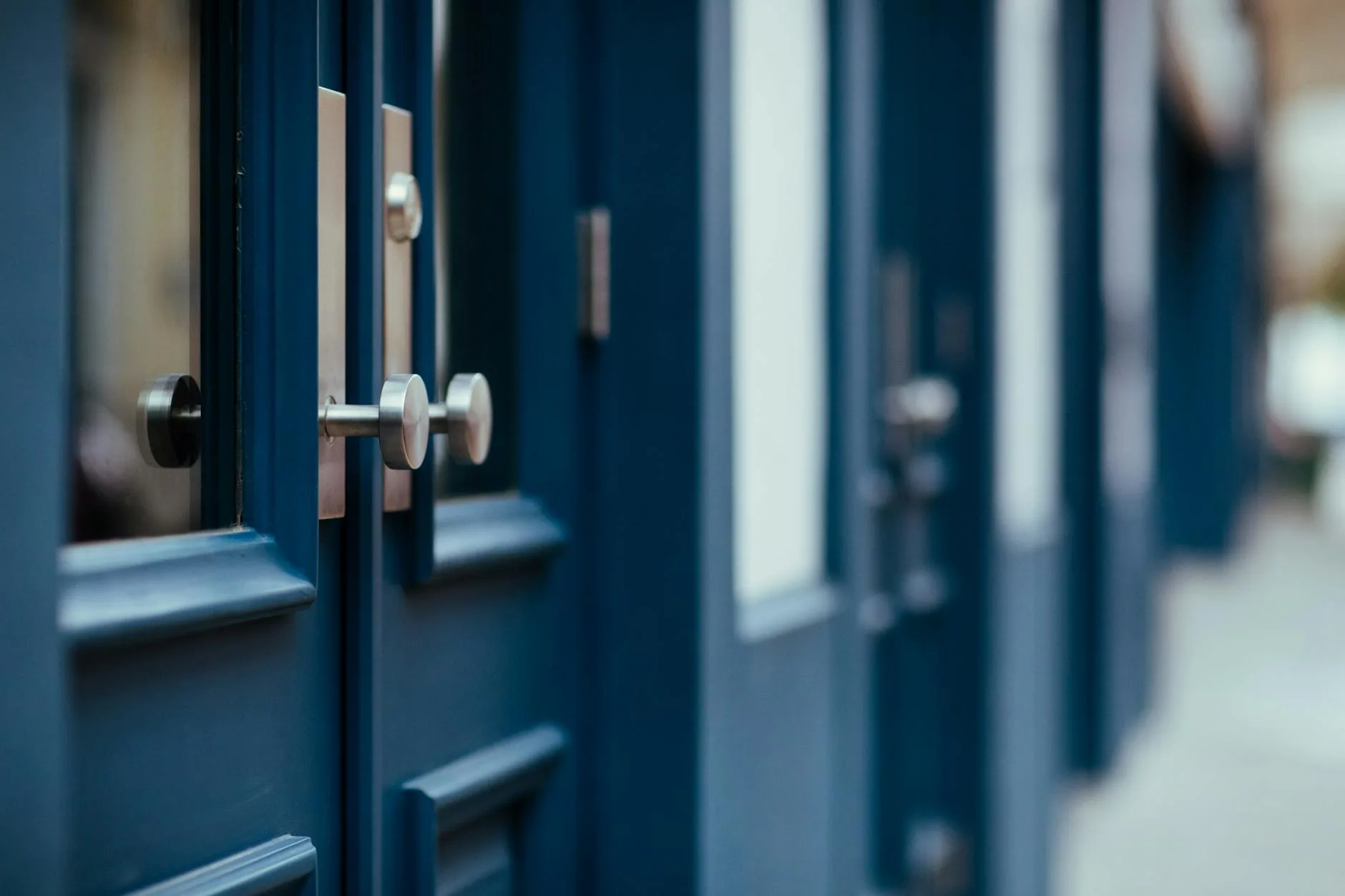 Modern house front entrance with smart security features